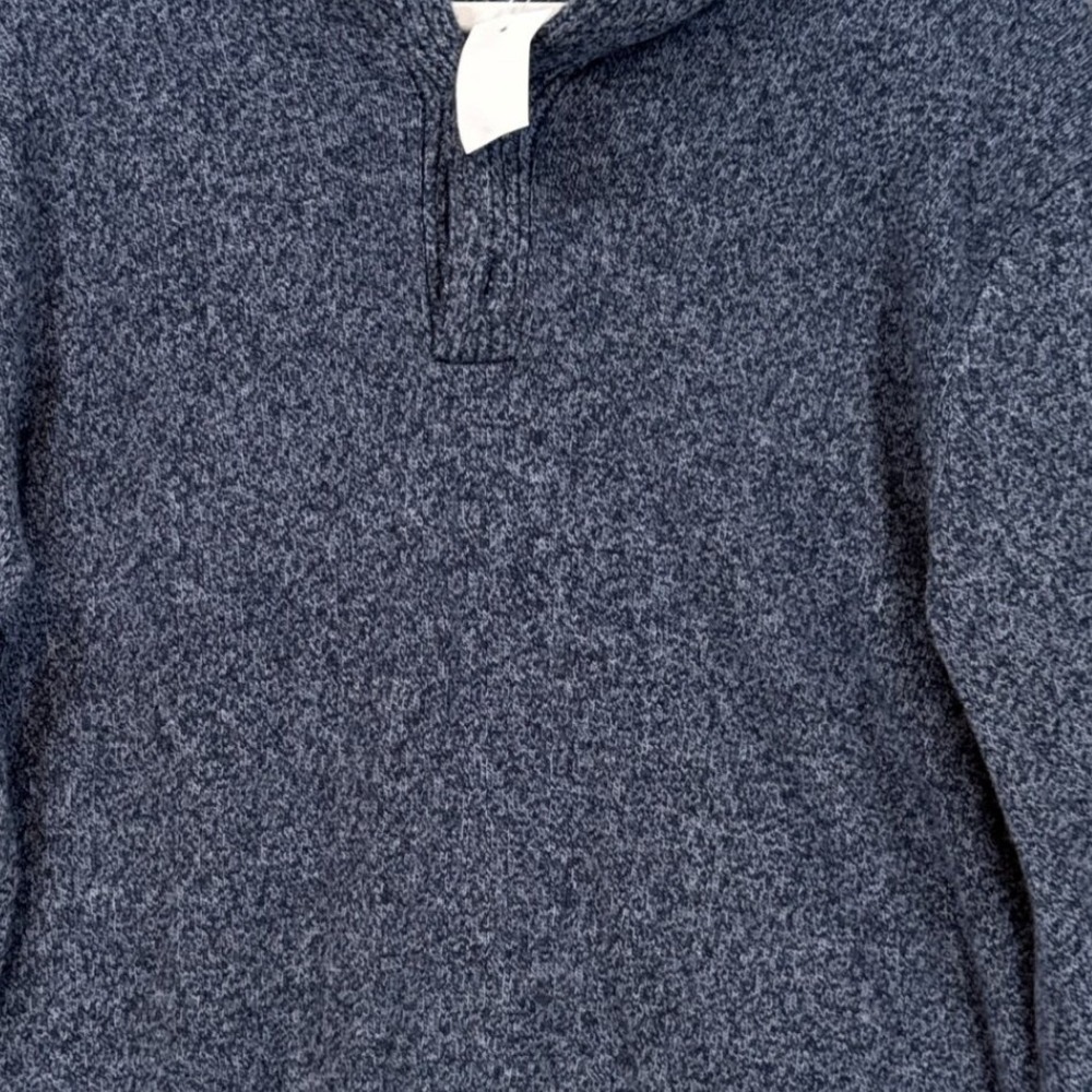 J.Crew Sweater Men Large Blue Shawl Collar Lambswool Blend Marled Pullover NEW